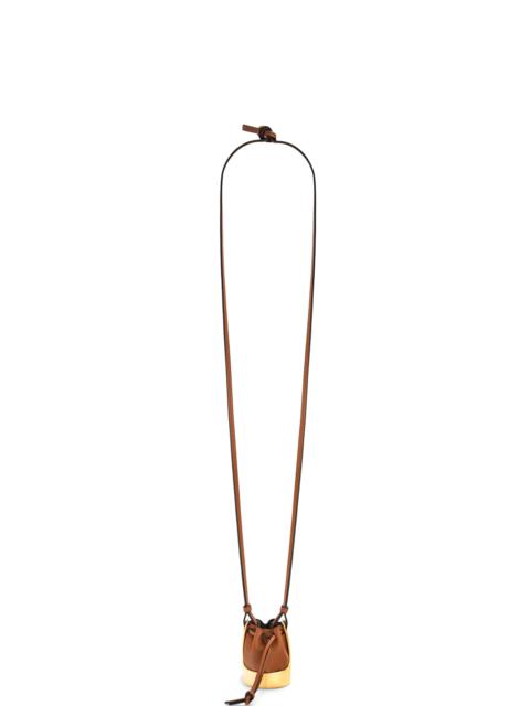 Loewe Balloon bag necklace in calfskin and brass