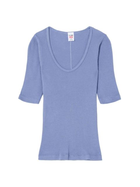 scoop-neck cotton T-shirt