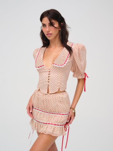 For Love & Lemons Love Dot Mini Skirt