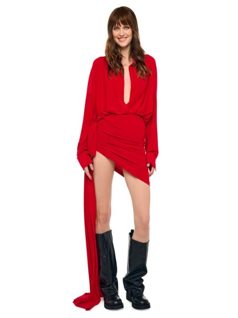 NORMA KAMALI OVERSIZED NK SIDE DRAPE DRESS W/ BOW