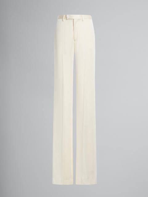 Marni WHITE STRETCH JERSEY TROUSERS