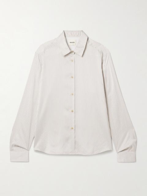 KHAITE Argo Striped Silk Shirt