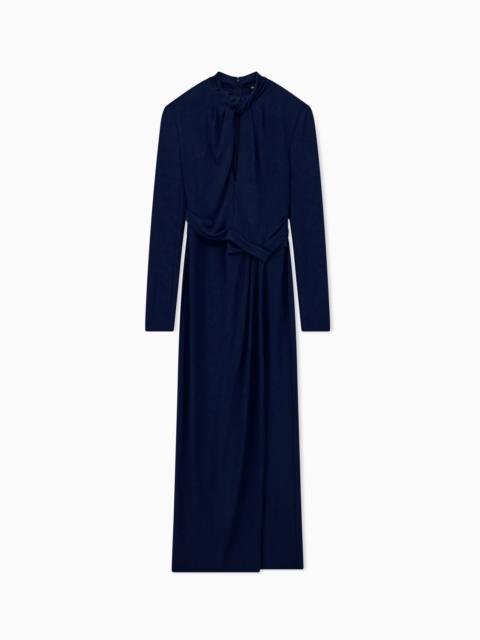 GIORGIO ARMANI LONG-SLEEVED DRESS IN VISCOSE JERSEY WITH A FRONT KNOT