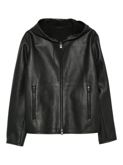 EMPORIO ARMANI hooded zip-front jacket