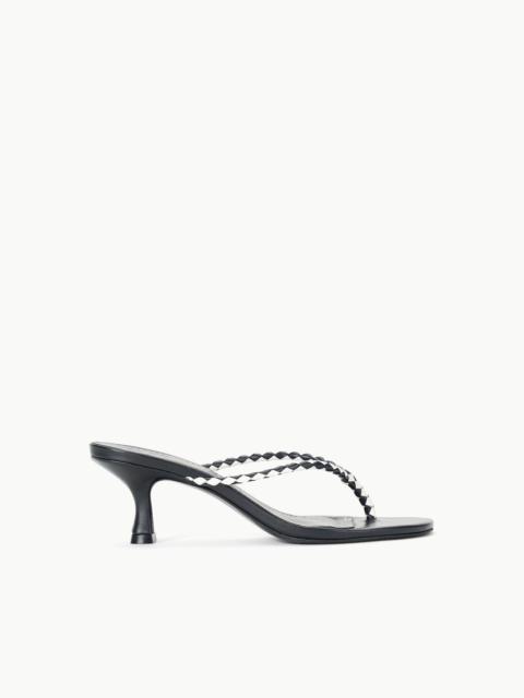 STAUD STAUD FREJA THONG KITTEN HEEL BLACK PAPER