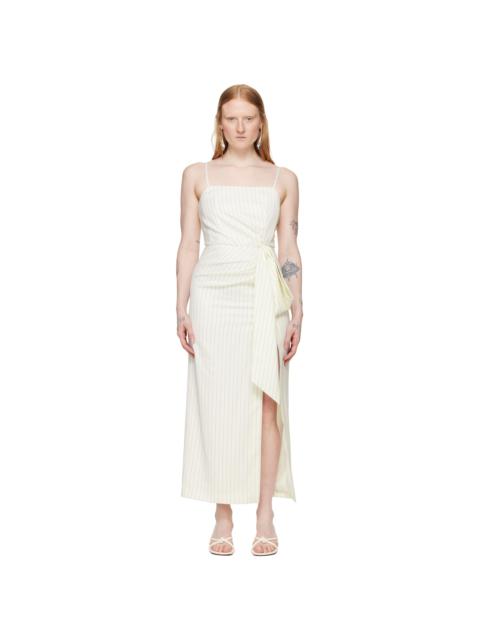 MSGM Off-White Pinstripe Maxi Dress