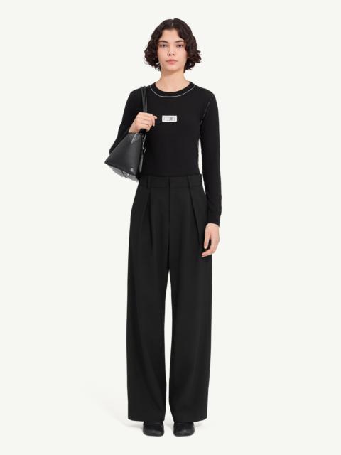 MM6 Maison Margiela Mannequin label wool blend pleated trousers