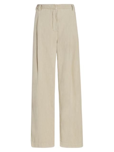 Brunello Cucinelli Women's Pleated Wide-Leg Trousers - Beige