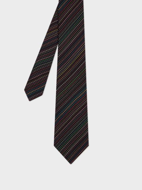 Paul Smith 'Signature Stripe' Houndstooth Silk-Blend Tie