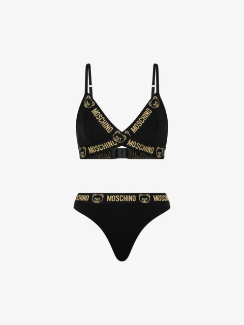 Triangle cotton bra with Moschino Teddy Bear