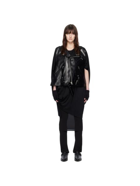 Junya Watanabe Black Layered Faux-Leather Vest