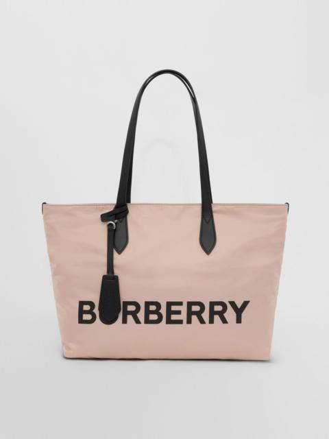 Burberry Logo Print Nylon Tote Bag