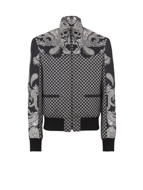 Balmain Mini monogram and paisley bomber jacket