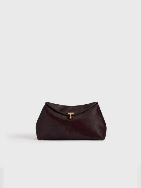 TOTEME T-lock pony hair clutch wine