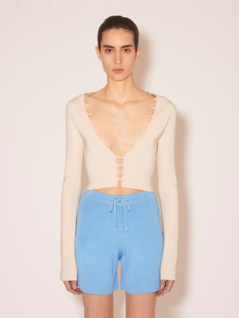 Nanushka MALENA - Shiny viscose rib shorts - Bright blue