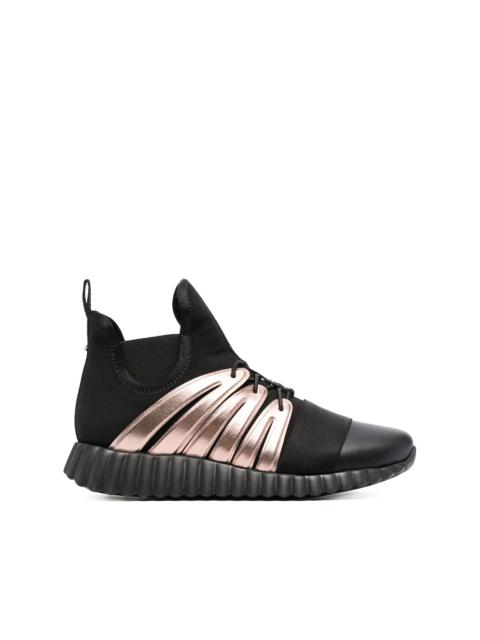 FERRAGAMO wavy sole high-top sneakers