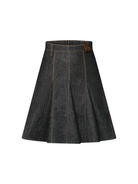 Louis Vuitton Topstitched Denim Skirt