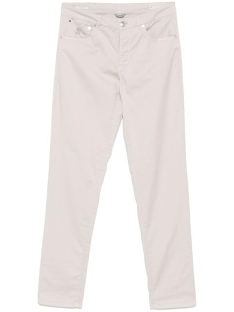 Brunello Cucinelli logo-embroidered trousers