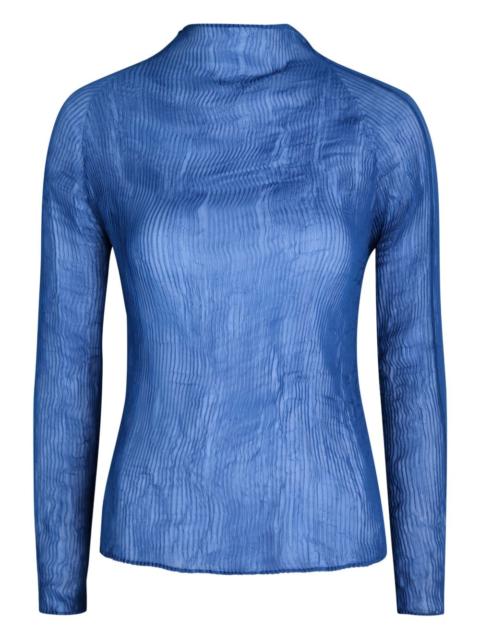 ISSEY MIYAKE chiffon long-sleeved top