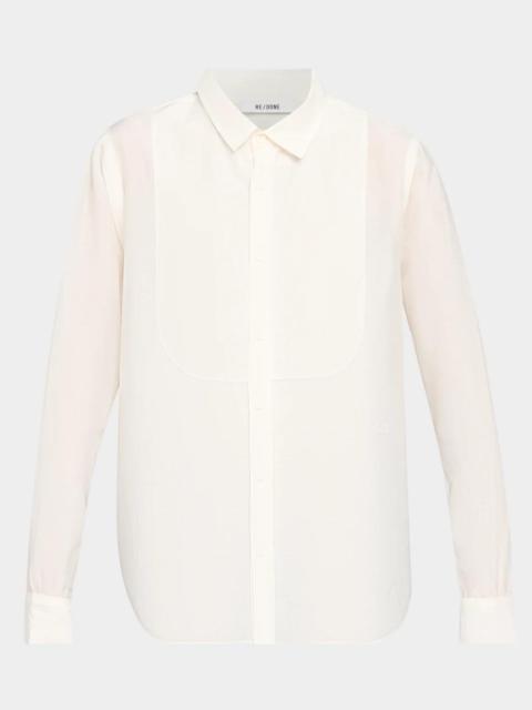 RE/DONE Dillon Cotton-Silk Voile Button-Front Shirt