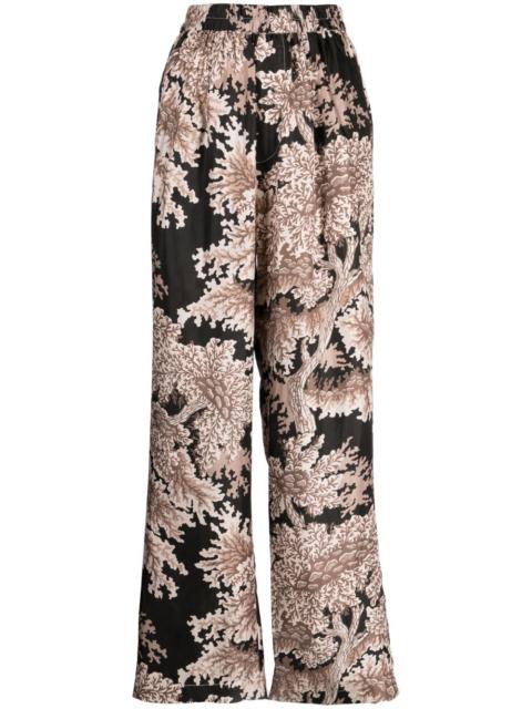 BIYAN floral-print silk palazzo trousers