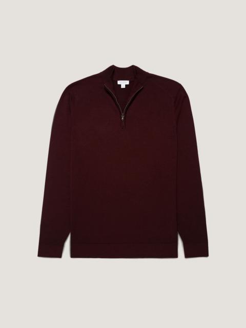 Sunspel Extra‑Fine Merino Half Zip Jumper