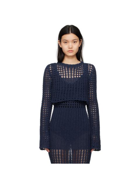 Elleme Navy Low Back Sweater
