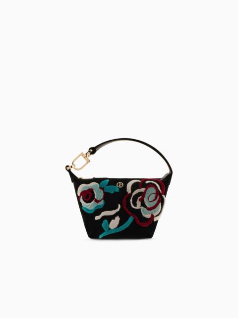 GIORGIO ARMANI LA PRIMA SOFT MINI HOBO BAG IN EMBROIDERED VELVET