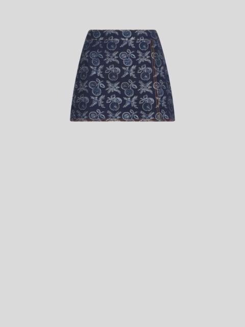 Etro MINI DENIM JACQUARD SKIRT
