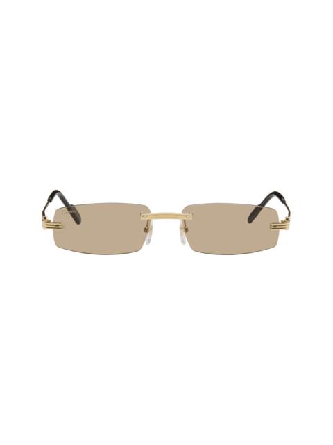Cartier Gold Première de Cartier Rectangular Rimless Sunglasses