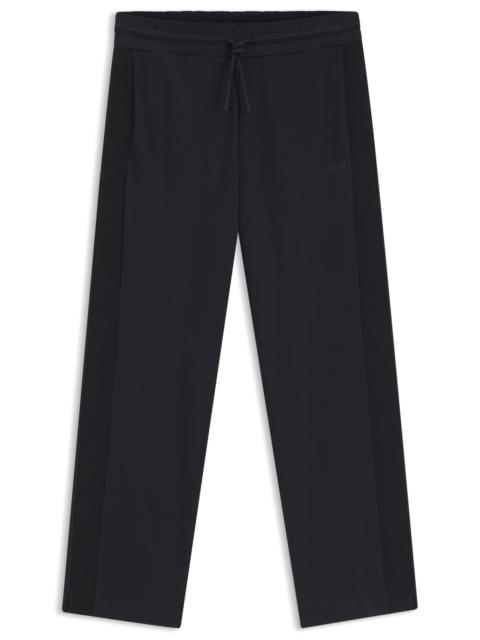BOSS REGULAR-FIT JERSEY PANTS WITH JACQUARD TAPE
