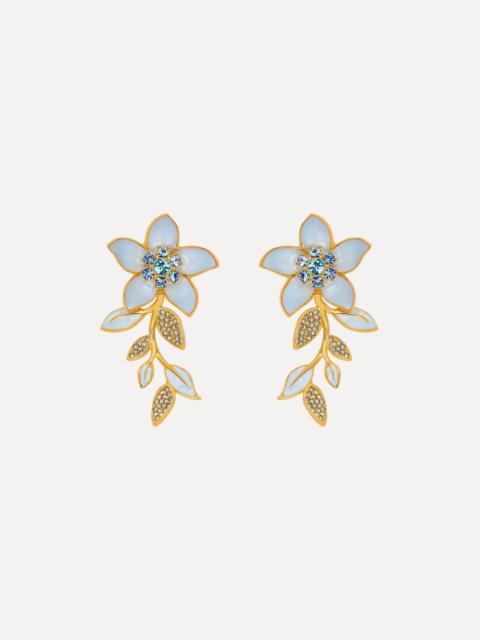 Oscar de la Renta ENAMEL JASMIN VINE EARRINGS