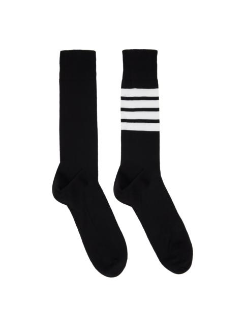 Thom Browne Black 4-Bar Stripe Socks