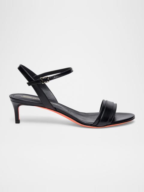 Santoni Sirolo Leather Ankle-Strap Sandals