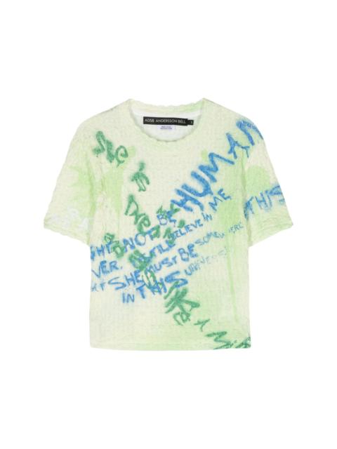 Andersson Bell Jenny sprayed-effect cropped T-shirt