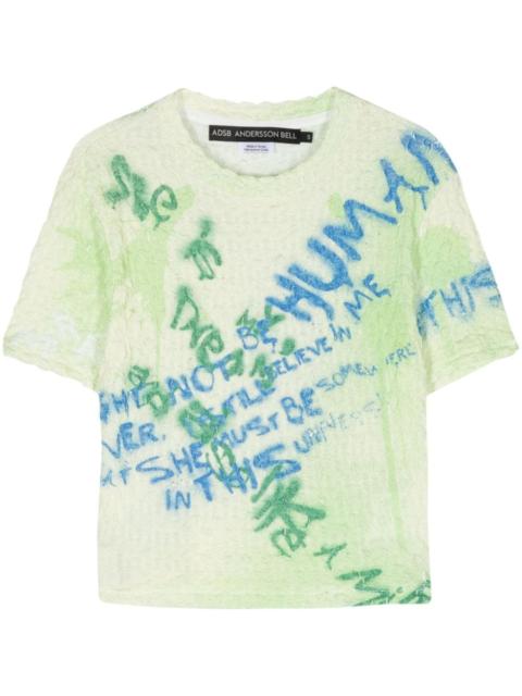 Jenny sprayed-effect cropped T-shirt