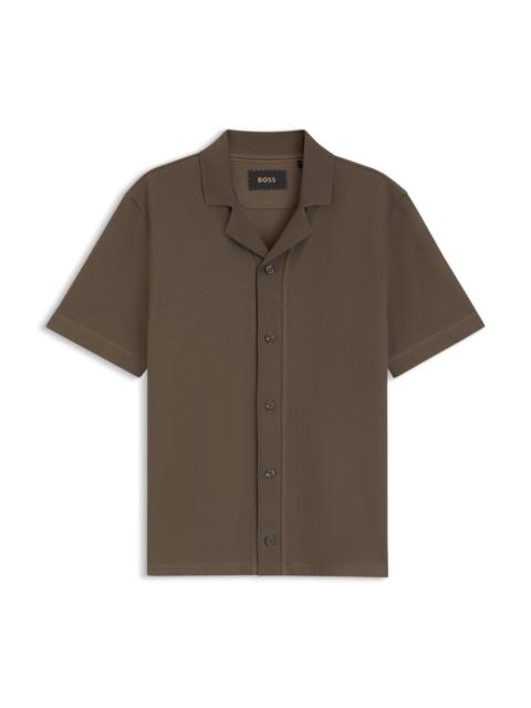 BOSS REGULAR-FIT SHIRT IN TEXTURED COTTON