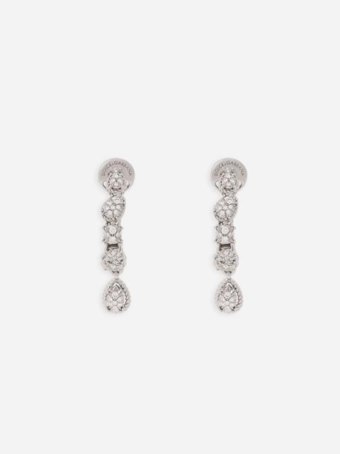 Easy Diamond earrings in white gold 18kt and diamonds pavé