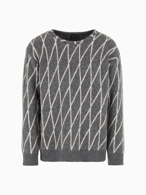 GIORGIO ARMANI Cashmere-blend jacquard crew-neck jumper