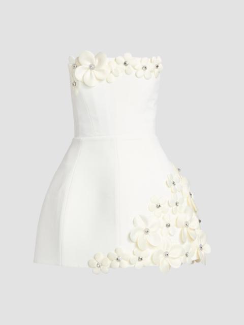 BRONX BANCO Women's Estelle 3D Floral Strapless Minidress - White