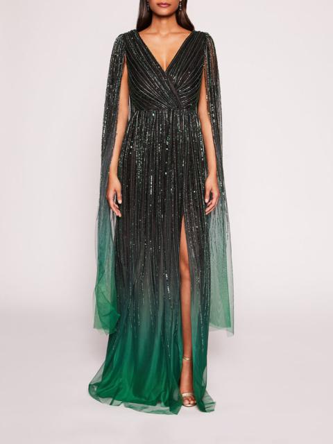 Marchesa OMBRE BEADED GOWN