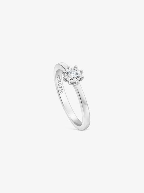 TOUS 18K white gold TOUS Les Classiques Ring with small Diamond rosette. 0.08ct