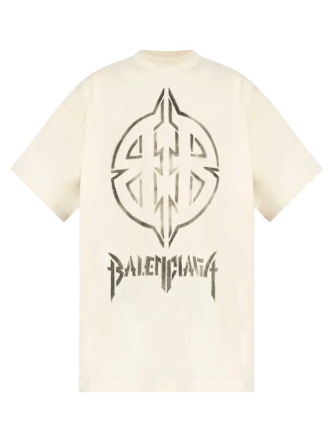 BALENCIAGA Metal BB Stencil T-shirt "Off-White" 787349 TQVT1 9784