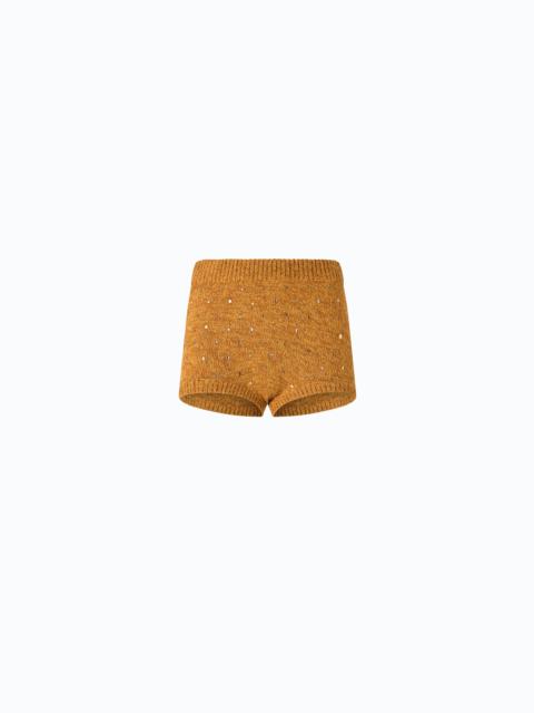 PINKO FULLY RHINESTONED WOOL-BLEND SHORTS