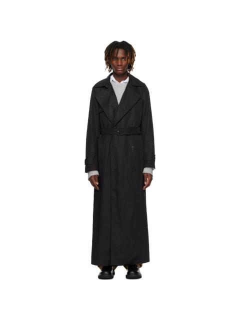 Black Double-Breasted Trench Coat