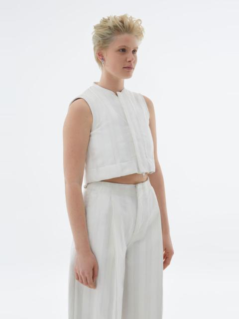 SUNNEI WHITE CROPPED VEST WITH STRIPES