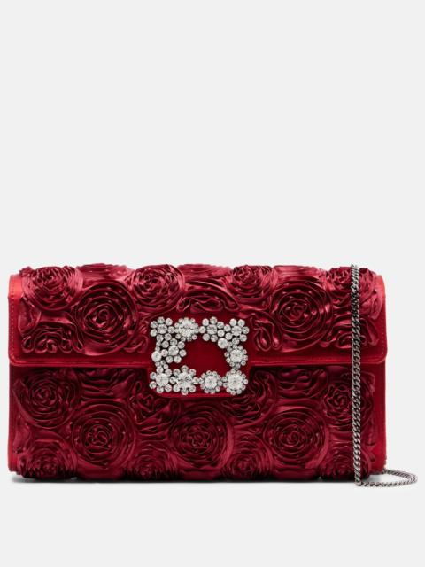 Roger Vivier Envelope embellished satin clutch