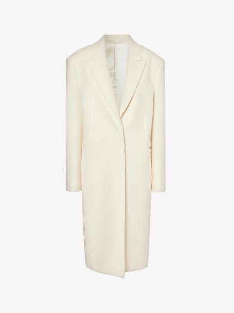 Givenchy Padded-shoulder peak-lapel wool coat