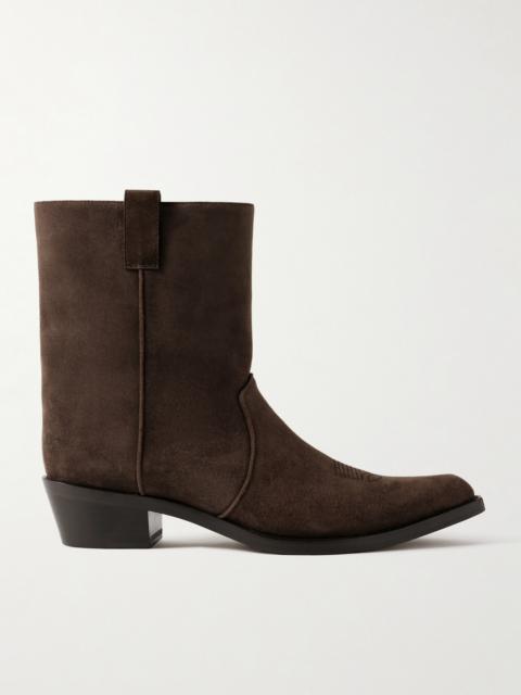 KHAITE Clive Suede Ankle Boots