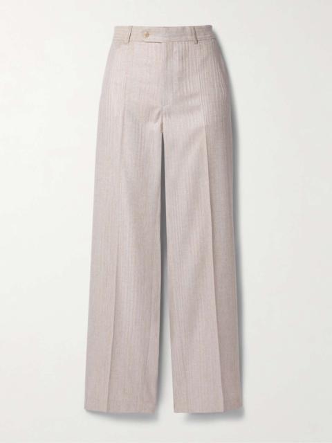 + NET SUSTAIN Lorca pinstriped linen-blend straight-leg pants